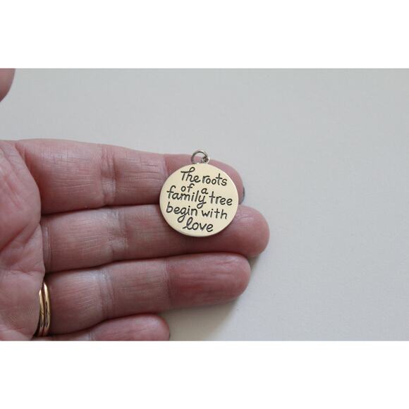 Sterling Silver The Roots of a Family Tree Begin With Love Charm - Picture 1 of 4